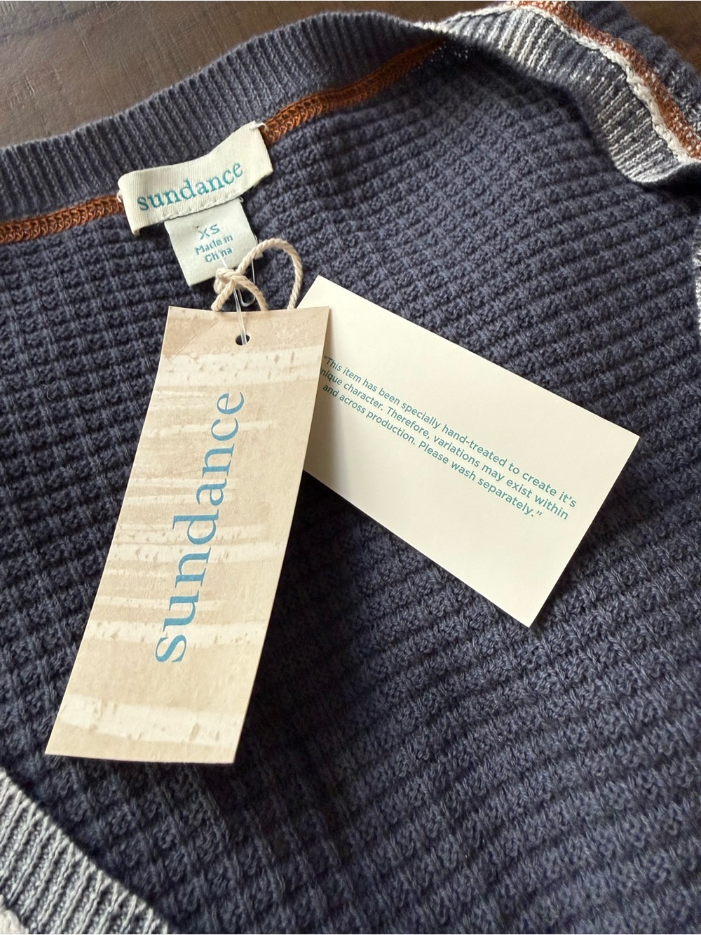 Sundance Women’s V-Neck Washed Slate Gray Long Sleeve Sweater - Picture 9 of 9